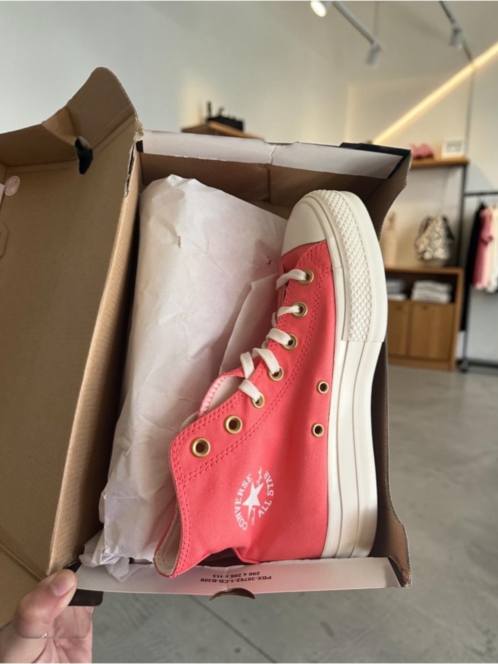 Converse Coral Pink High Top Sneakers
